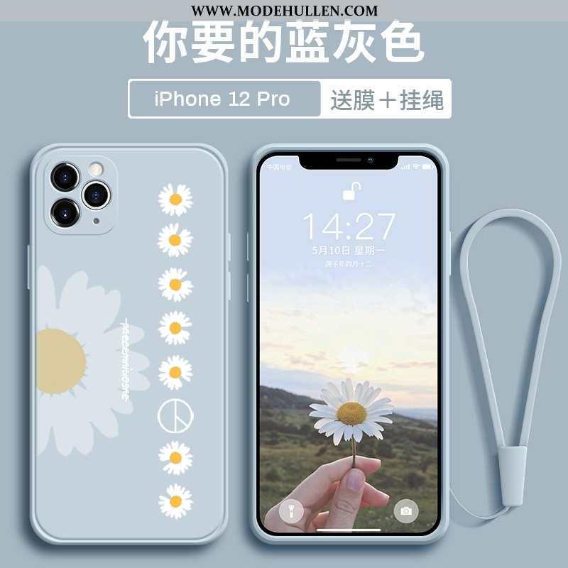 Hülle iPhone 12 Pro Super Weiche Handy Chrysanthemes Dünne Liebhaber Blau