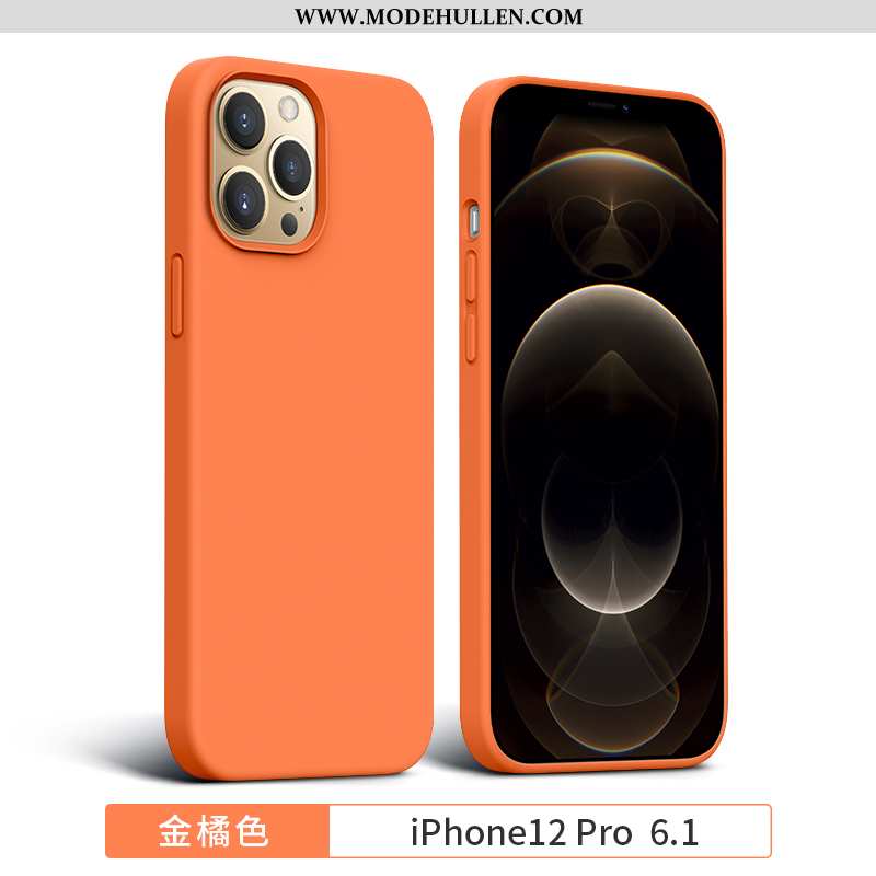 Hülle iPhone 12 Pro Trend Silikon Platz Handy Neu Anti-sturz Orange