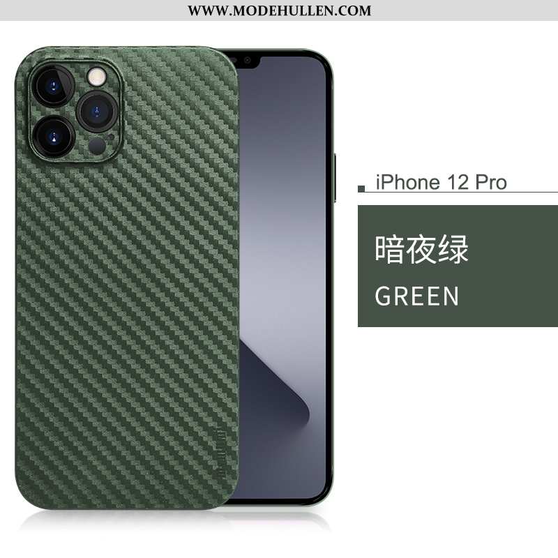 Hülle iPhone 12 Pro Trend Super Weiche Neu Schutz Muster Faser Grün