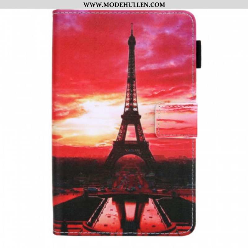 Lederhüllen Für Samsung Galaxy Tab A8 (2021) Sonnenuntergang Eiffelturm