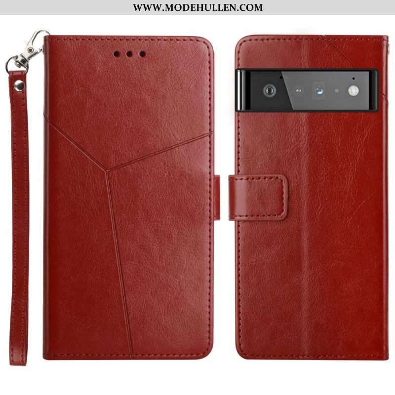 Flip Case Für Google Pixel 6 Stil Leder Geo Y Design