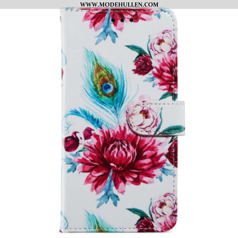 Flip Case Für Google Pixel 7A Blumen-