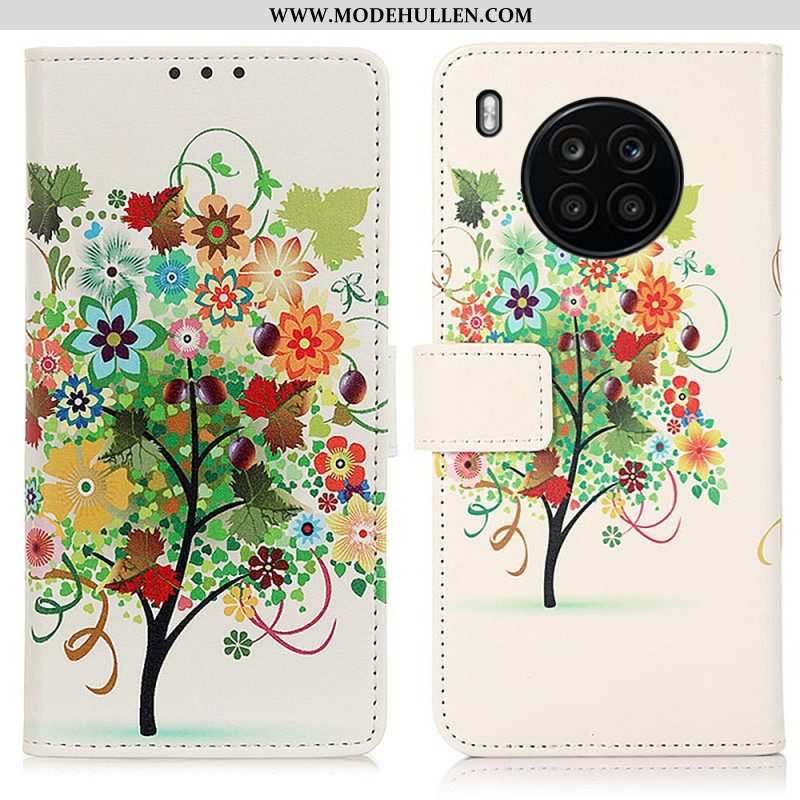 Flip Case Für Honor 50 Lite Blühender Baum