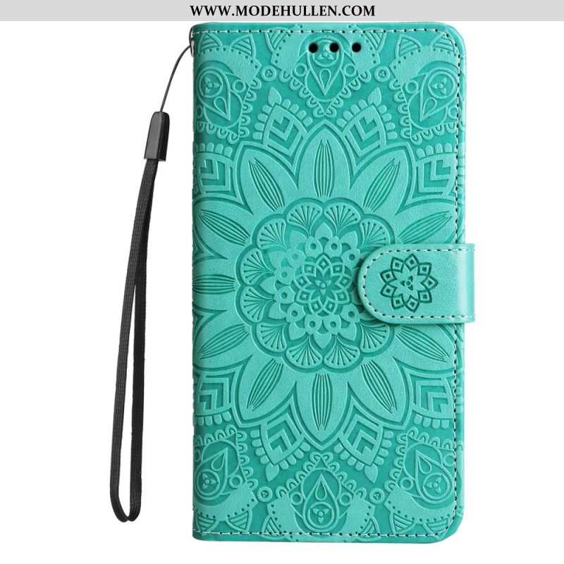 Flip Case Für Honor Magic 5 Lite Mandala-sonne Mit Schlüsselband