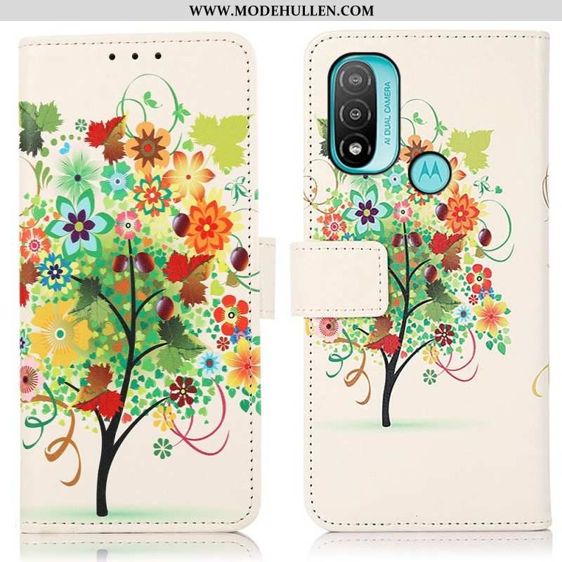 Flip Case Für Moto E40 / E30 / E20 Blühender Baum