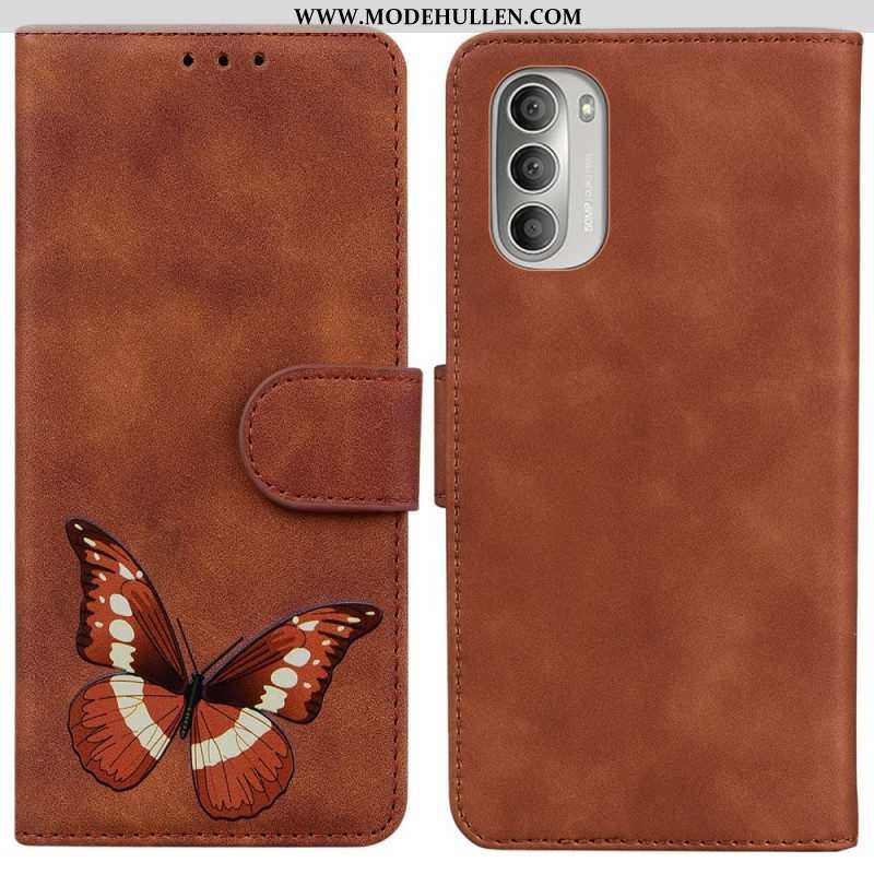 Flip Case Für Moto G51 5G Hautberührender Schmetterling