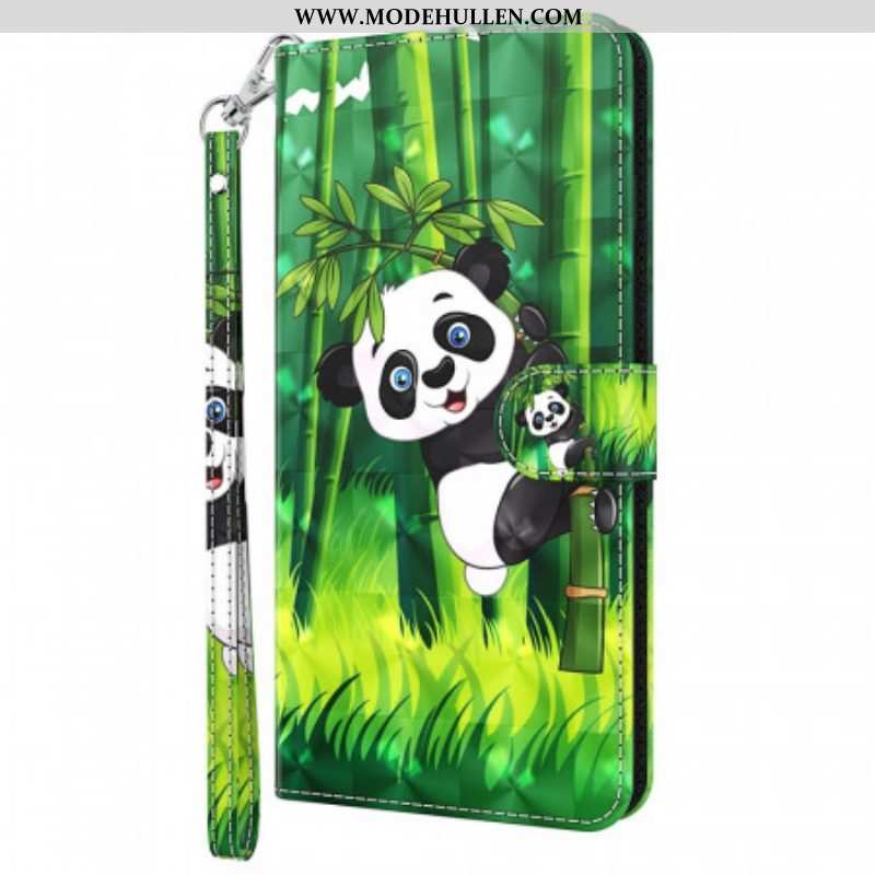 Flip Case Für Moto G51 5G Panda Und Bambus