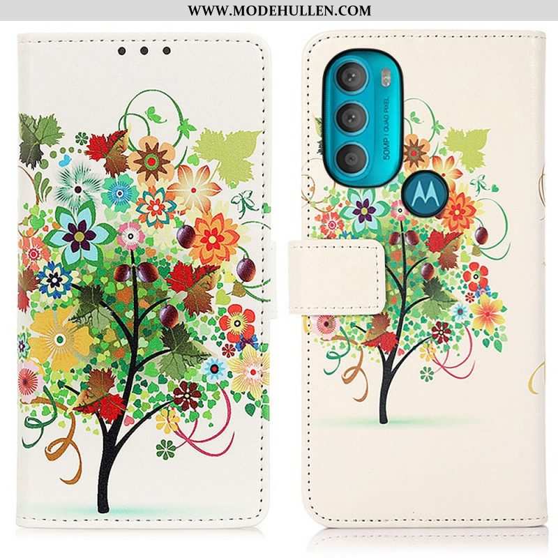 Flip Case Für Moto G71 5G Blühender Baum