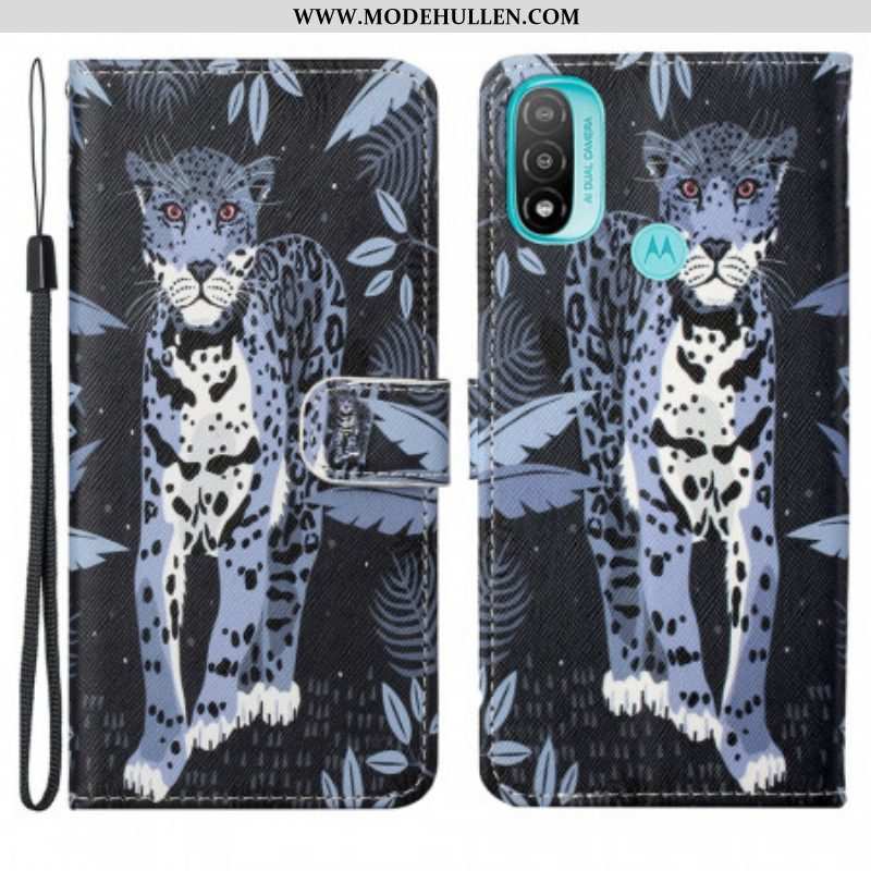 Flip Case Für Moto G71 5G Mit Kordel Riemchen-leopard