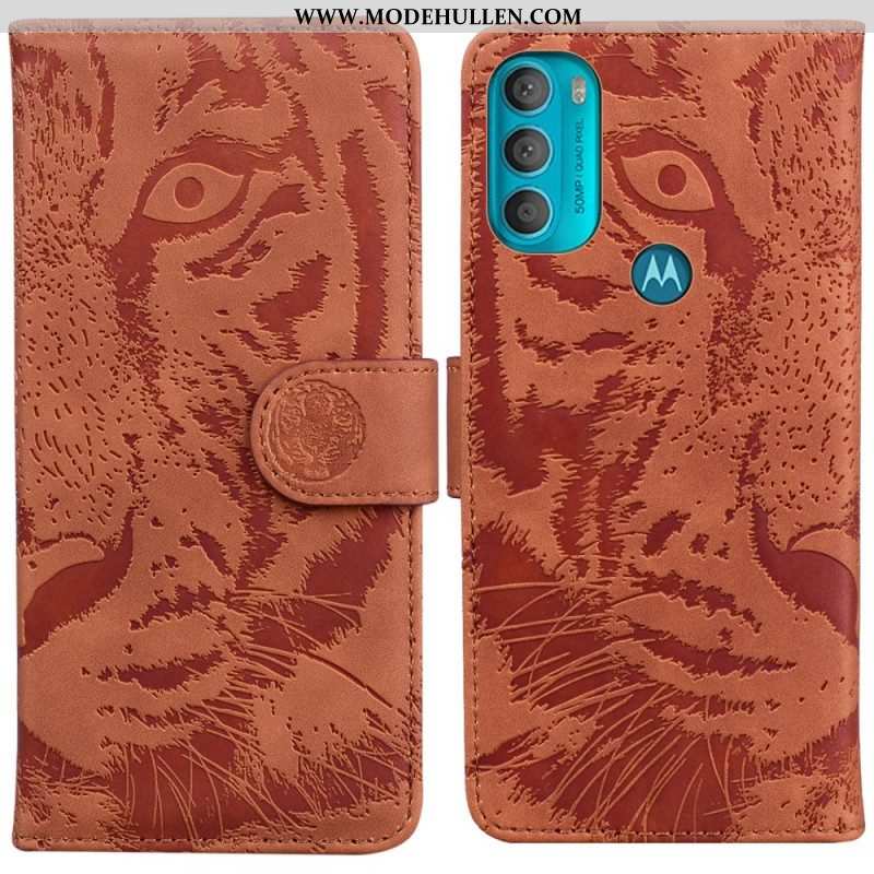 Flip Case Für Moto G71 5G Tiger-gesichtsdruck