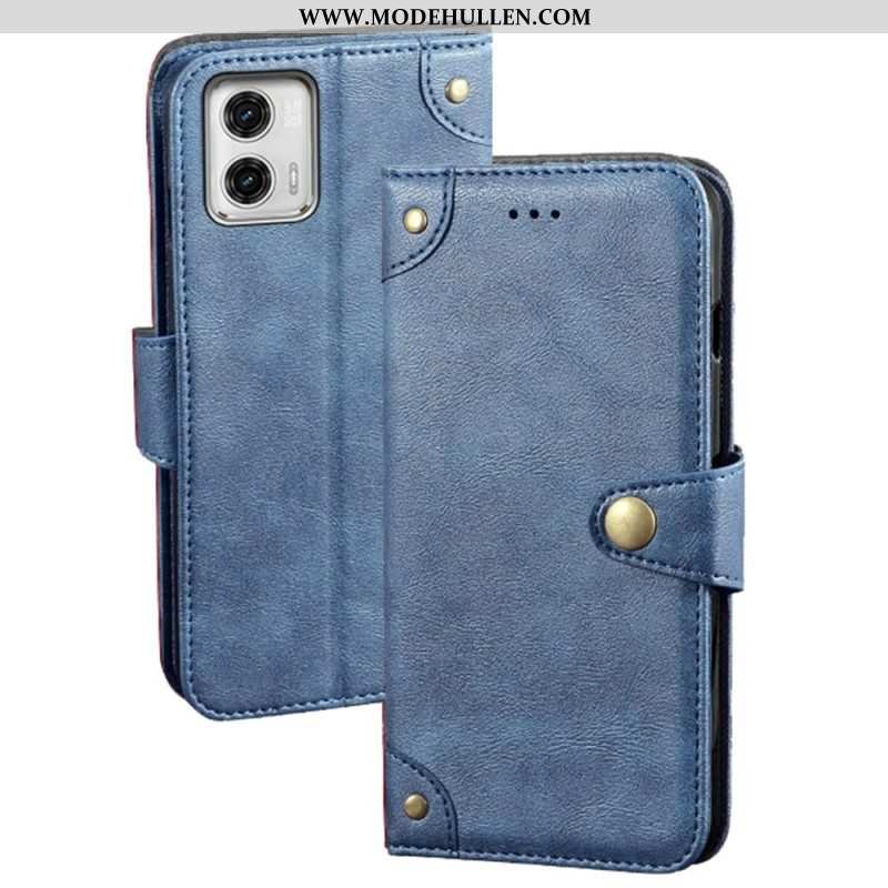 Flip Case Für Moto G73 5G Idewei Magnetknopf
