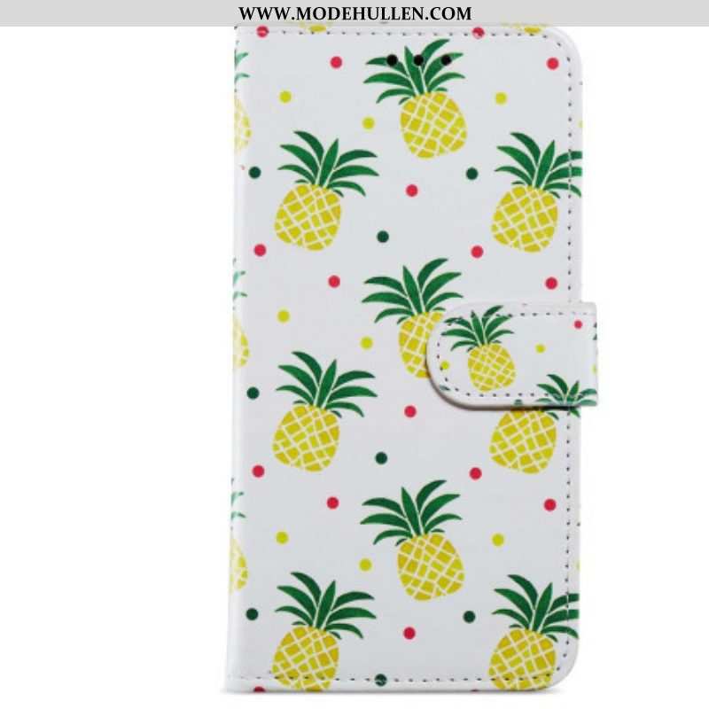 Flip Case Für Moto G73 5G Mit Kordel Riemchen-ananas