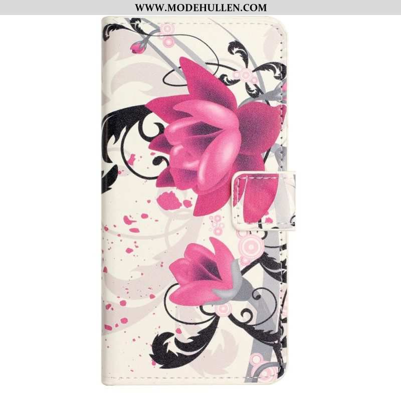 Flip Case Für OnePlus 10T 5G Tropische Blumen