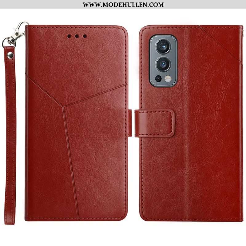 Flip Case Für OnePlus Nord 2 5G Stil Leder Geo Y Design