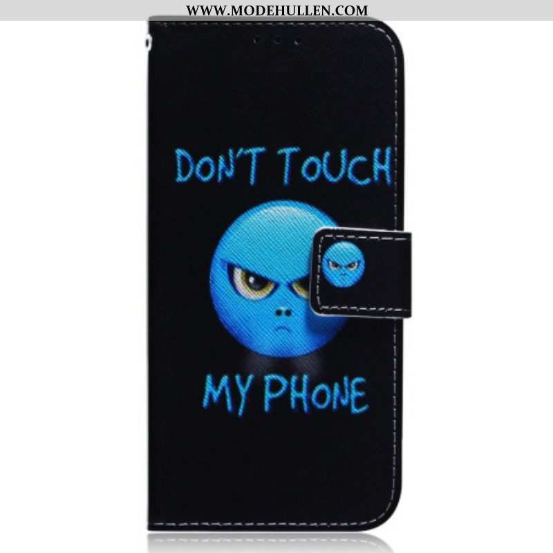 Flip Case Für OnePlus Nord 2T 5G Mit Kordel Emoji Don't Touch My Phone Lanyard