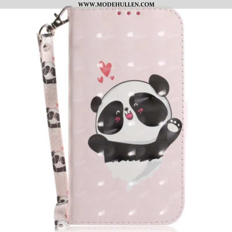 Flip Case Für OnePlus Nord 2T 5G Mit Kordel Panda Love Mit Schlüsselband