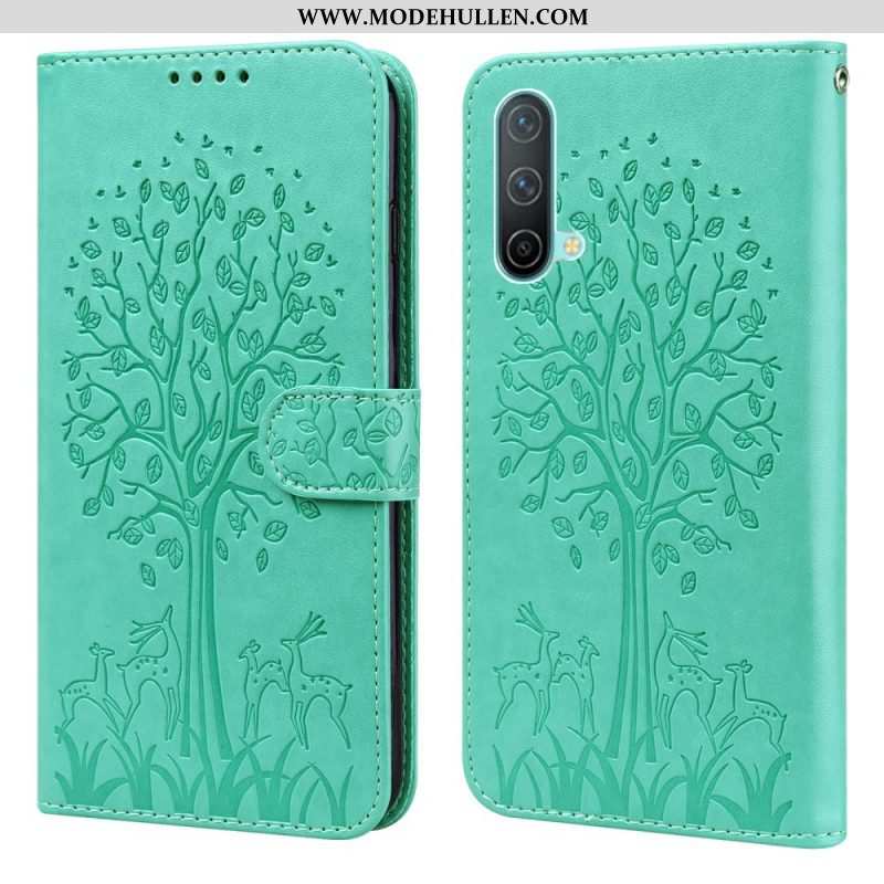 Flip Case Für OnePlus Nord CE 5G Baum Und Hirsch