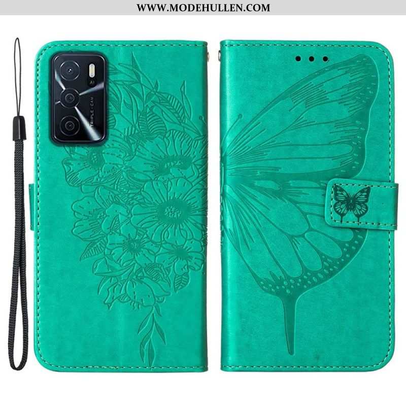 Flip Case Für Oppo A16 / A16s Schmetterlingsdesign