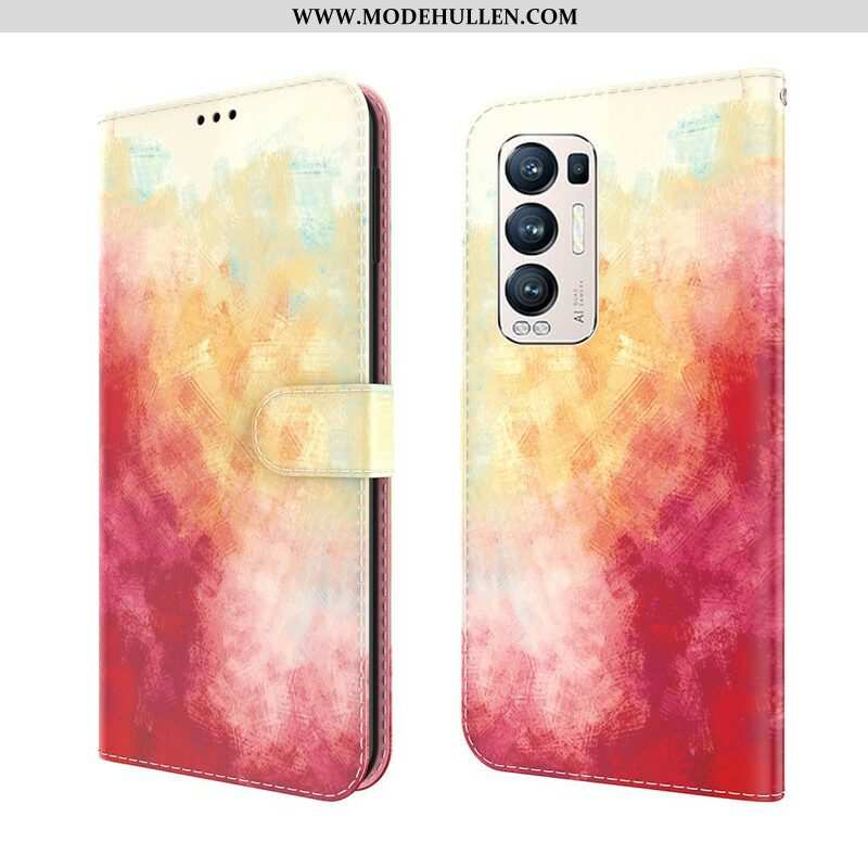 Flip Case Für Oppo Find X3 Neo Abstrakt Bunt