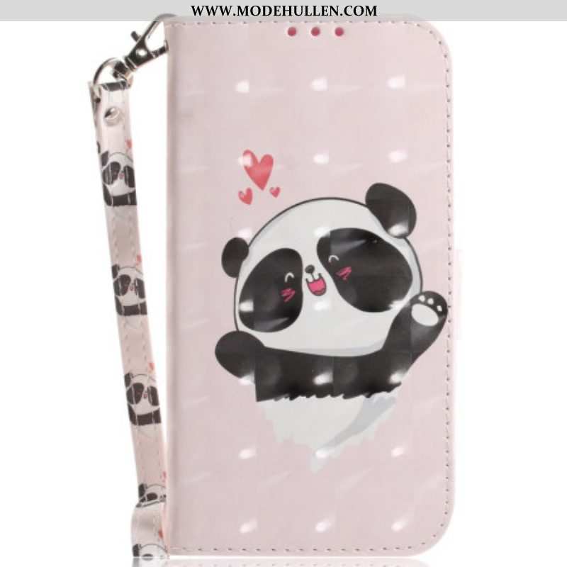 Flip Case Für Oppo Reno 8 Pro Panda Love Mit Schlüsselband