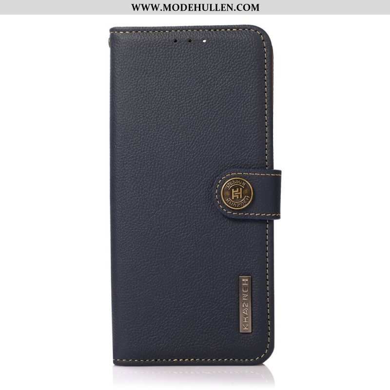 Flip Case Für Poco F4 Khazneh Rfid-echtleder