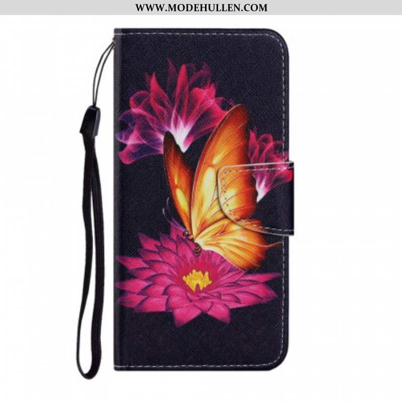 Flip Case Für Poco M4 Pro 5G Schmetterling Und Lotus