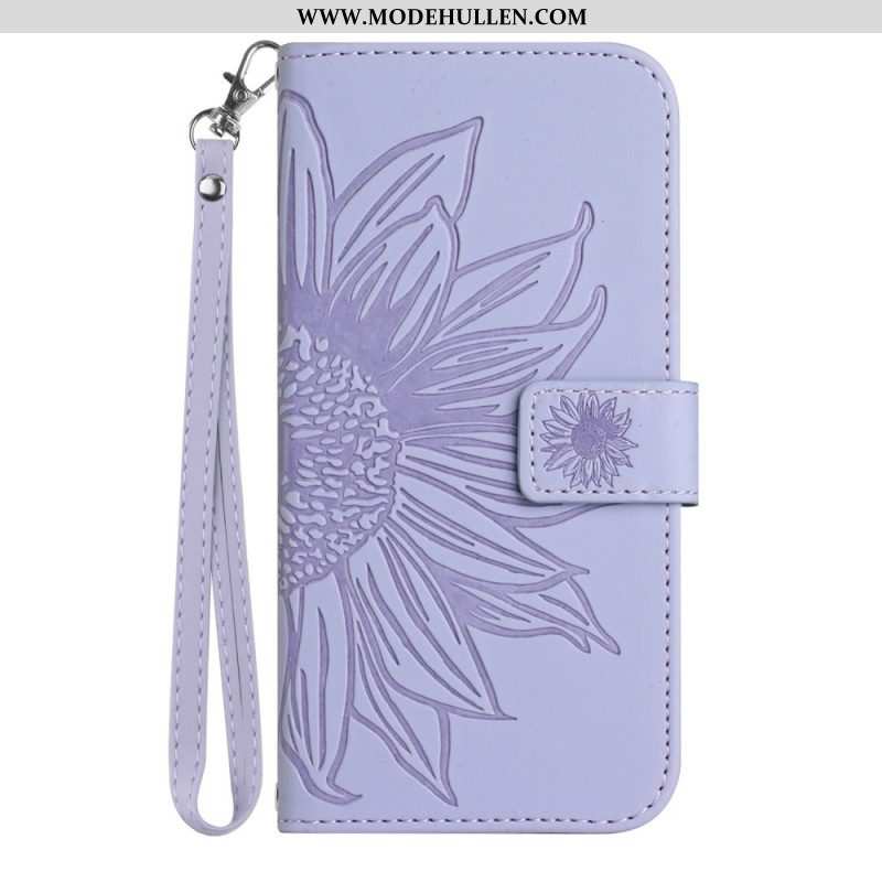 Flip Case Für Poco M5 Sonnenblume Mit Schlüsselband