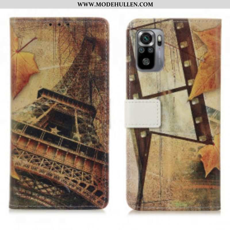 Flip Case Für Poco M5s Eiffelturm Im Herbst