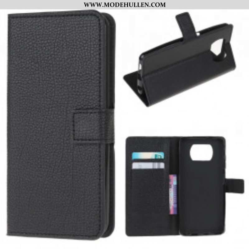 Flip Case Für Poco X3 / X3 Pro / X3 NFC Ledereffekt Mit Litschi-narbung