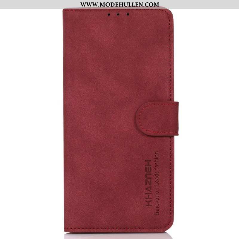 Flip Case Für Poco X4 GT Khazneh Modischer Ledereffekt