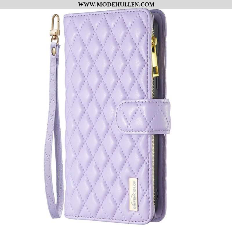 Flip Case Für Realme C35 Mit Kordel Binfen Color Gesteppter Riemchenstil