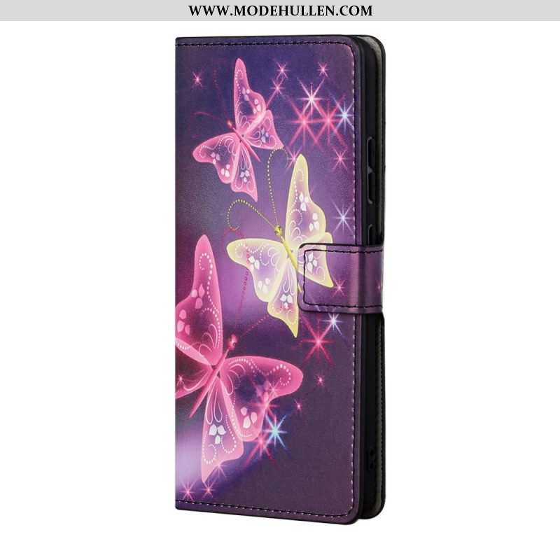 Flip Case Für Samsung Galaxy A13 5G / A04s Schmetterlinge Und Blumen