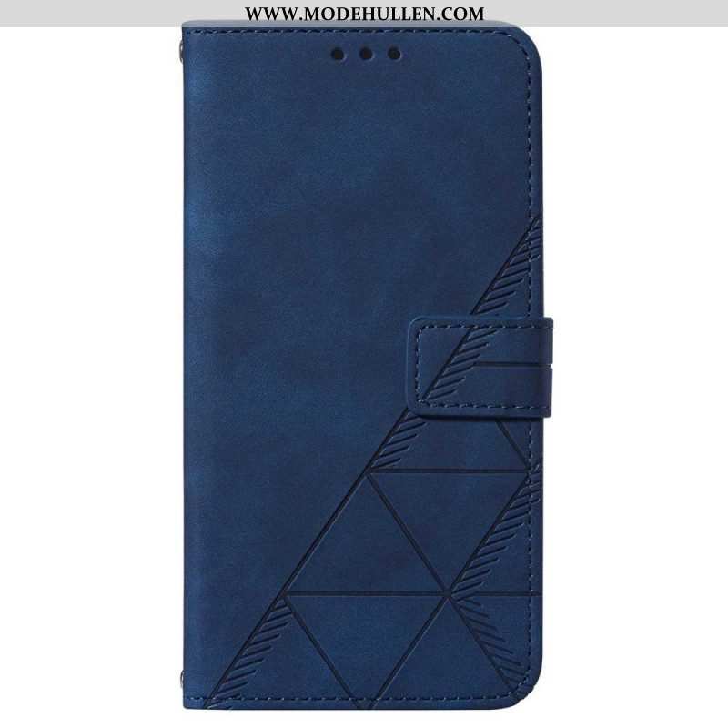 Flip Case Für Samsung Galaxy A14 / A14 5G Dreiecke Mit Lanyard