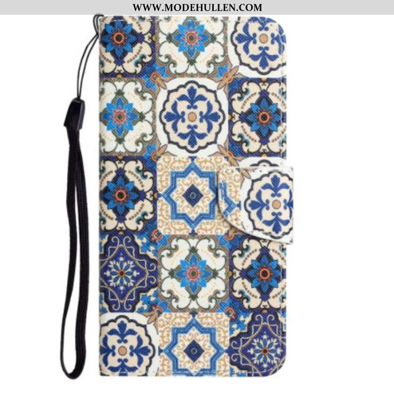 Flip Case Für Samsung Galaxy A14 / A14 5G Mit Kordel Riemchen-patchwork