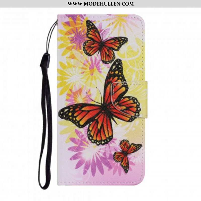 Flip Case Für Samsung Galaxy A52 4G / A52 5G / A52s 5G Schmetterlinge Und Sommerblumen