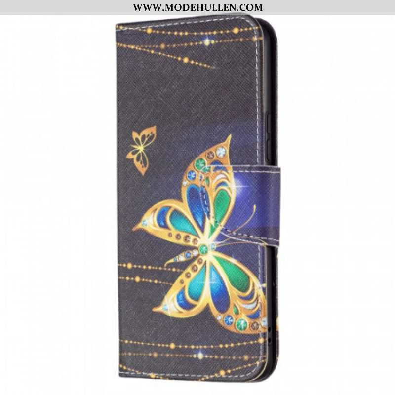 Flip Case Für Samsung Galaxy A53 5G Goldene Schmetterlinge