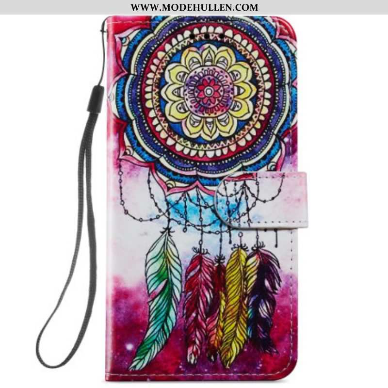 Flip Case Für Samsung Galaxy A54 5G Mit Kordel Aquarell-traumfänger Mit Riemen