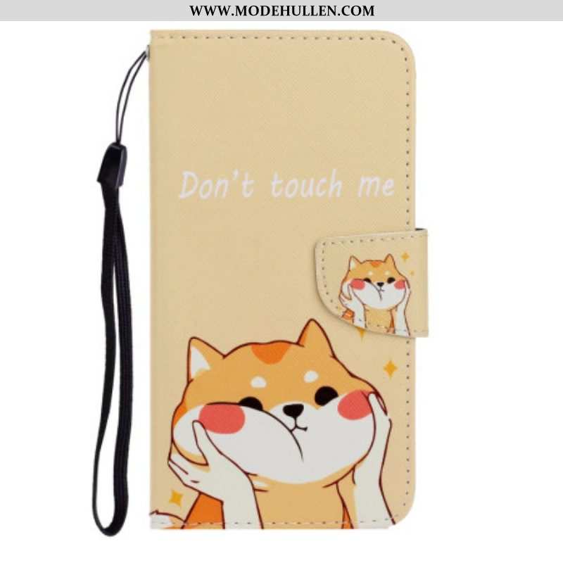 Flip Case Für Samsung Galaxy A54 5G Mit Kordel Fass Mich Nicht An. Strappy