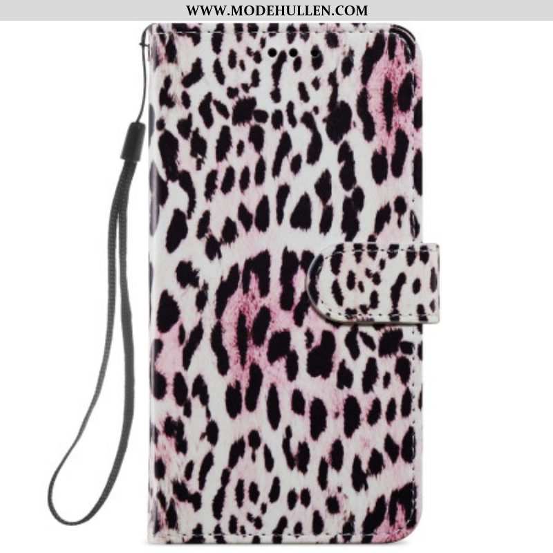 Flip Case Für Samsung Galaxy A54 5G Mit Kordel Riemchen-leoparden-stil