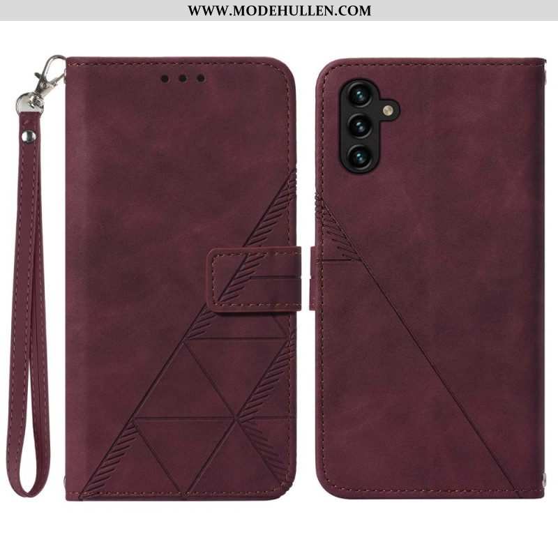 Flip Case Für Samsung Galaxy A54 5G Mit Kordel Riemendreiecke