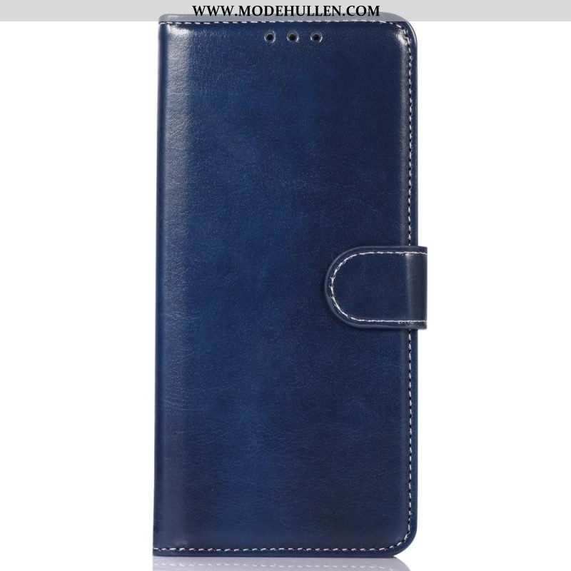 Flip Case Für Samsung Galaxy M13 Lederstil Und Nähte
