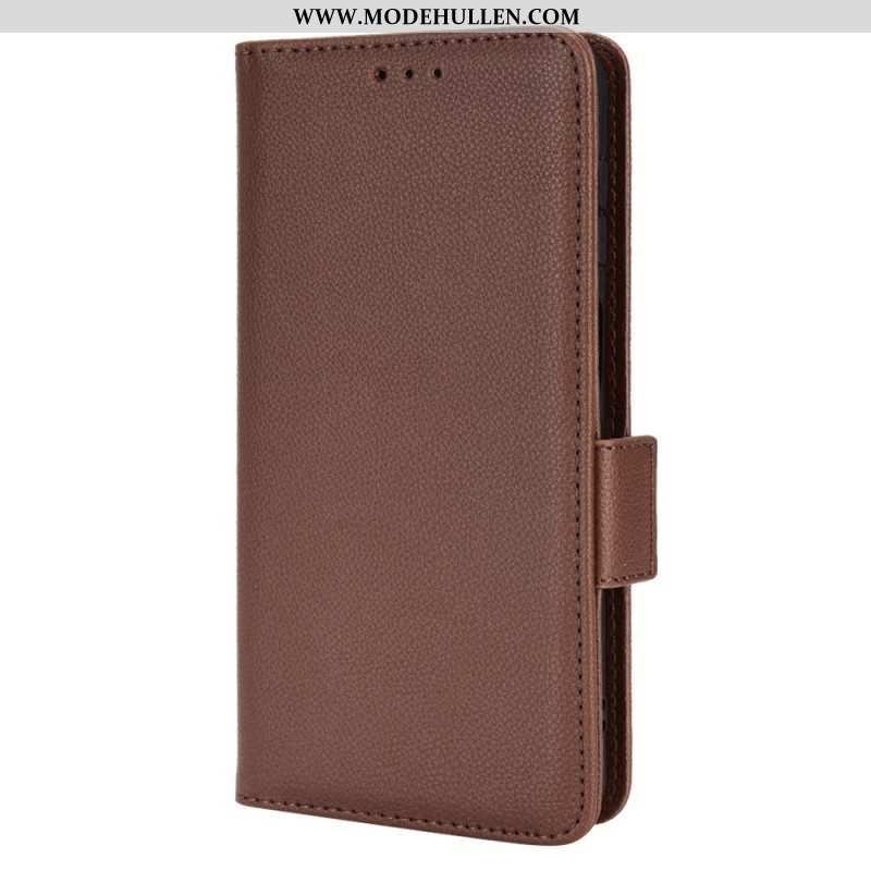 Flip Case Für Samsung Galaxy M23 5G Litschi-leder-stil