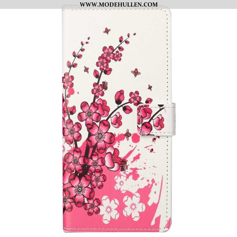 Flip Case Für Samsung Galaxy M23 5G Tropische Blumen