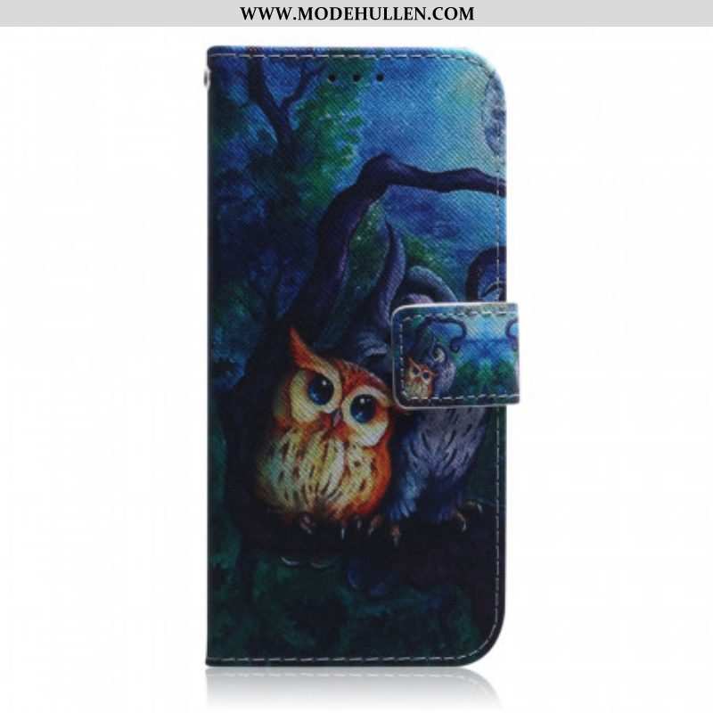 Flip Case Für Samsung Galaxy M32 Gemälde Von Eulen