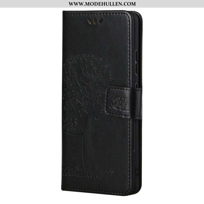 Flip Case Für Samsung Galaxy M52 5G Mit Kordel Tangabaum Und Eulen