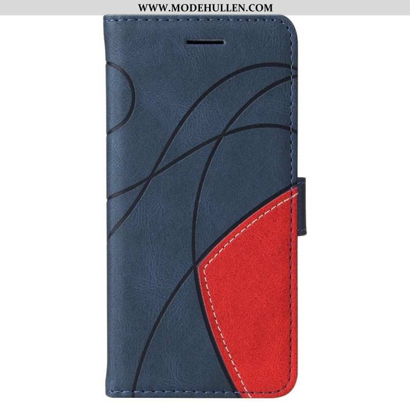 Flip Case Für Samsung Galaxy M53 5G Mit Kordel Zweifarbiger Riemen