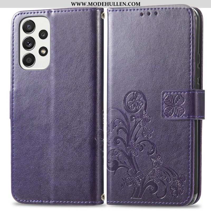 Flip Case Für Samsung Galaxy M53 5G Vierblättriges Kleeblatt