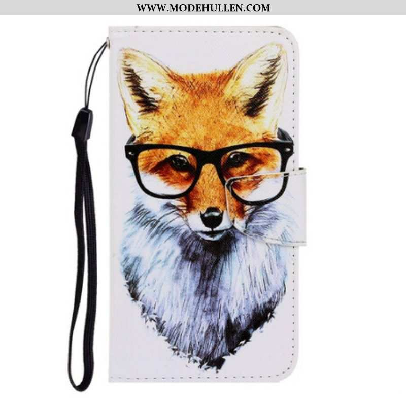 Flip Case Für Samsung Galaxy S20 Ultra Mit Kordel Brainy Fox Mit Riemen