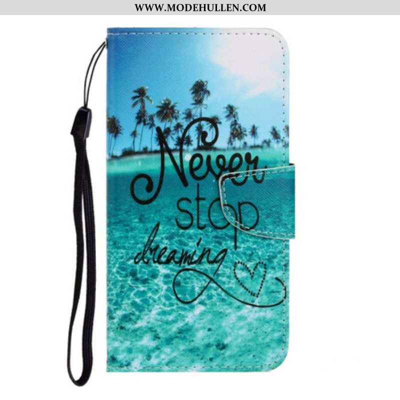 Flip Case Für Samsung Galaxy S20 Ultra Mit Kordel Never Stop Dreaming Navy Strappy