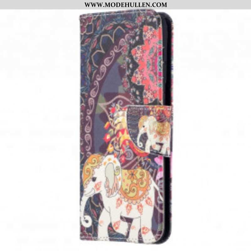 Flip Case Für Samsung Galaxy S21 Plus 5G Ethnische Elefanten-mandala